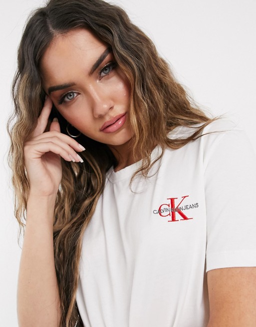 Calvin Klein monogram embroidered logo t-shirt