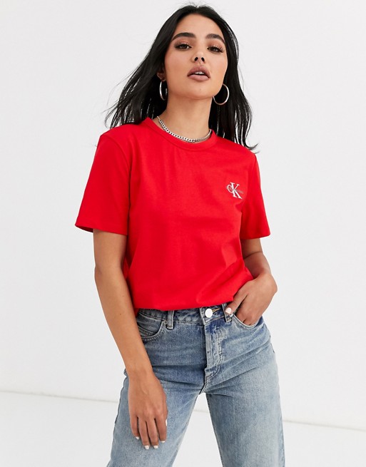 Calvin Klein monogram embroidered logo t-shirt