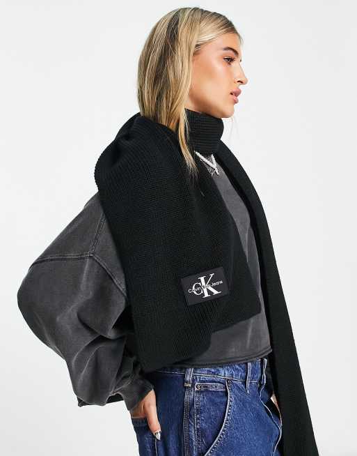 patch monogram scarf logo black Calvin | ASOS in Klein