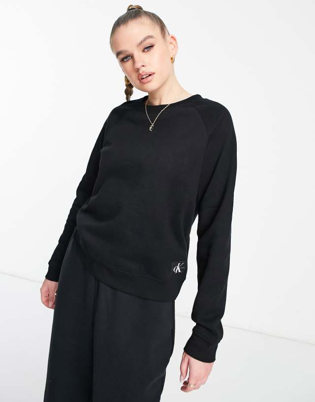 Calvin Klein monogram logo pullover in black