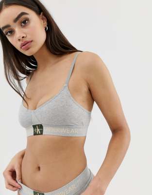 calvin klein monogram unlined bralette