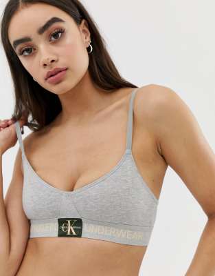 calvin klein monogram logo triangle bralette