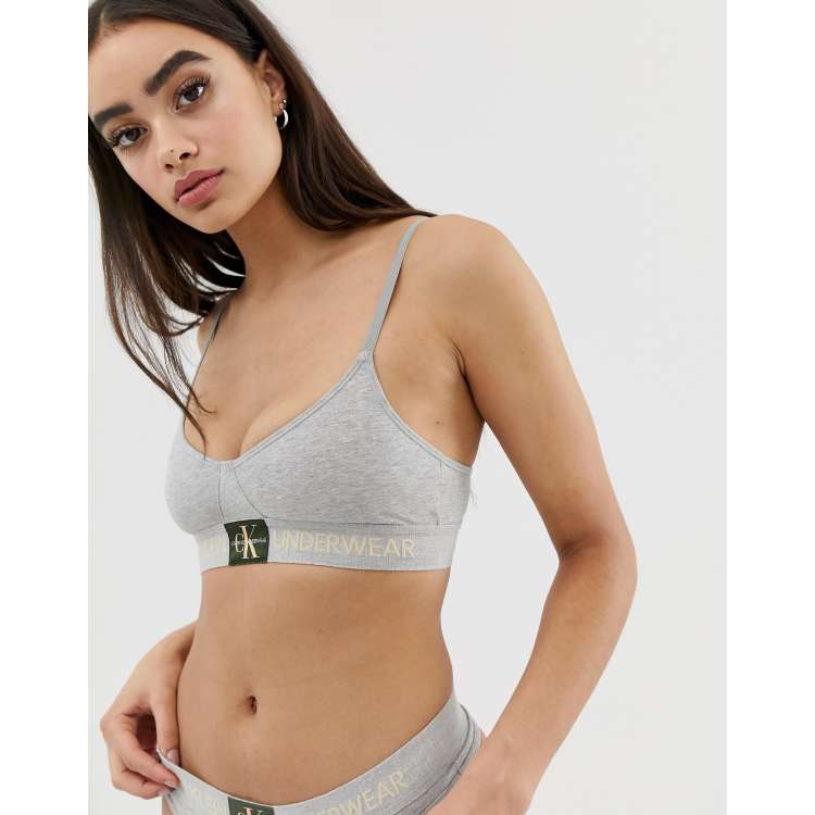 Monogram logo unlined triangle hot sale bralette