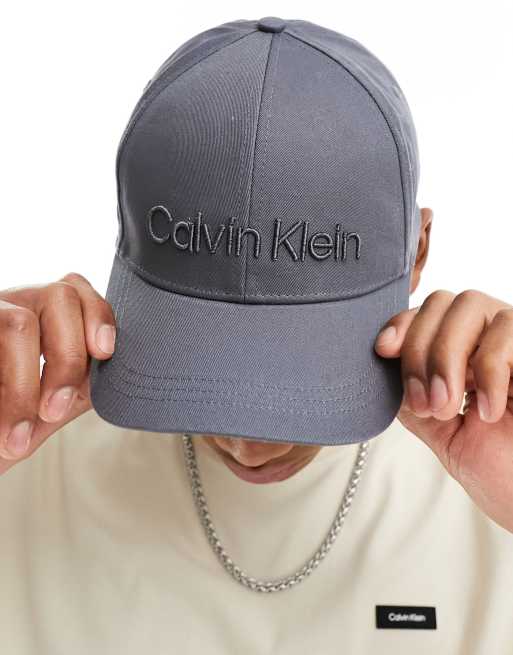 Calvin Klein – Mörkgrå baseball-keps med broderi, 3 av 4