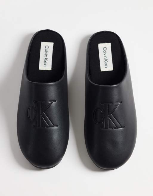 Calvin Klein mule slippers with bold logo in black, 2 of 4