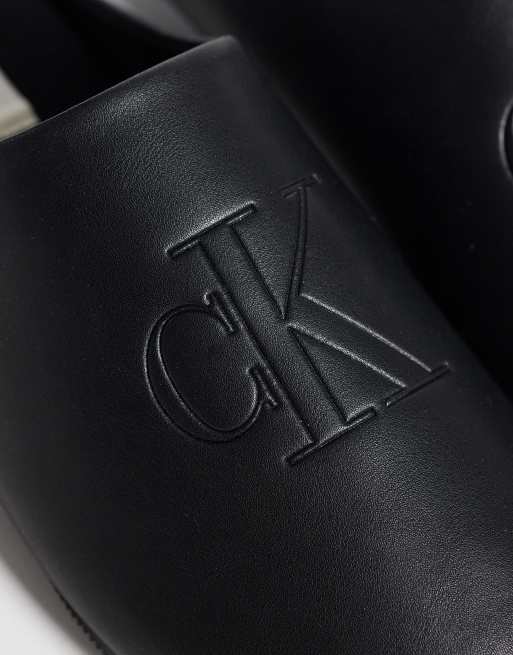 Calvin Klein mules con logotipo grande en negro, 3 de 4