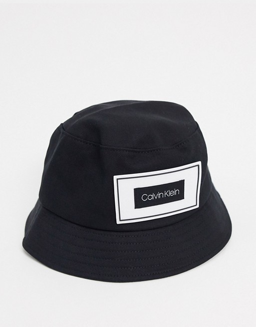 Calvin Klein multi patch logo bucket hat in black