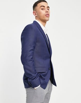 Calvin Klein multicolour wool slim fit suit jacket - ASOS Price Checker