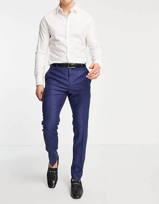 Calvin Klein multicolour wool slim fit suit trousers