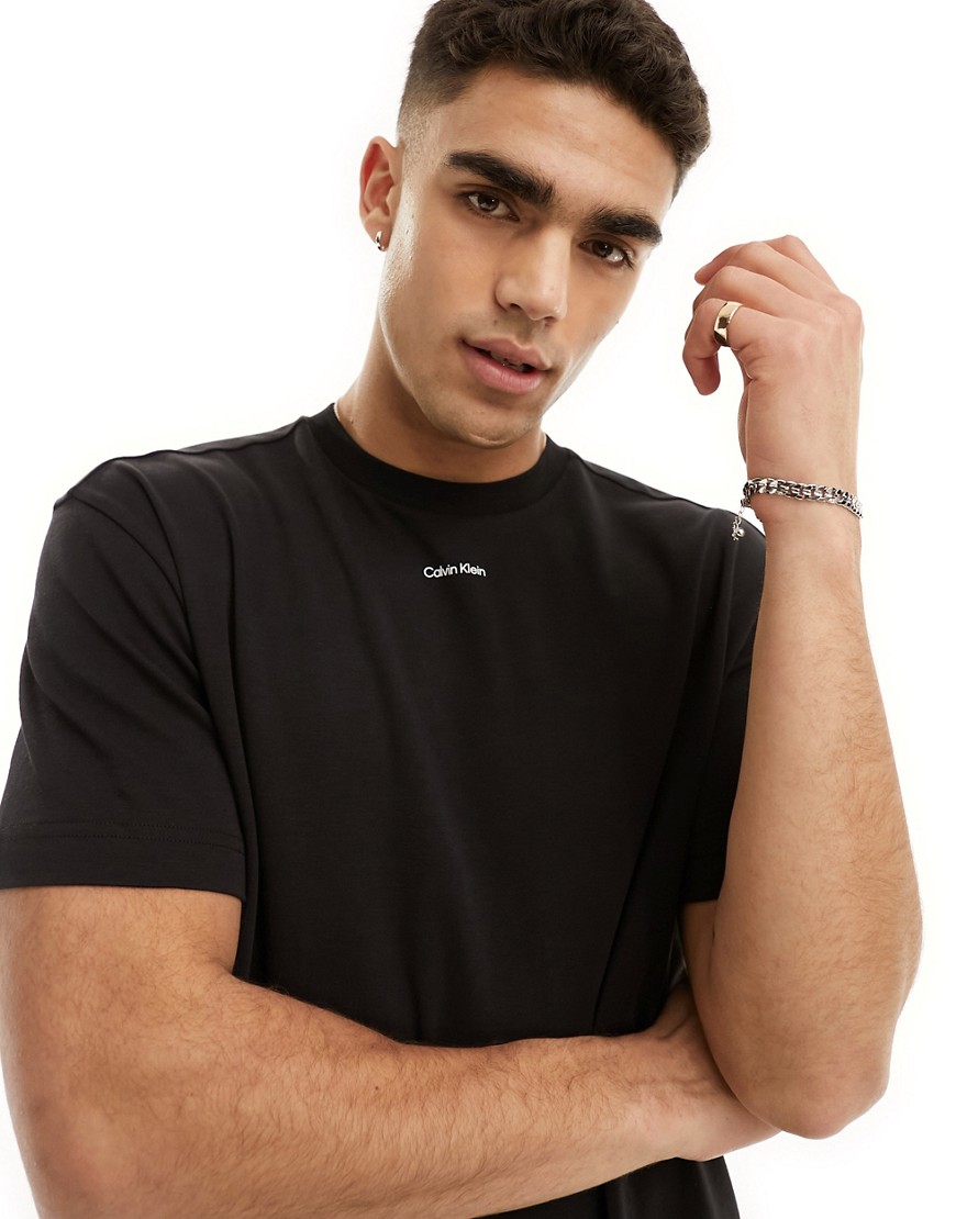 Calvin Klein nano logo interlock t-shirt in black
