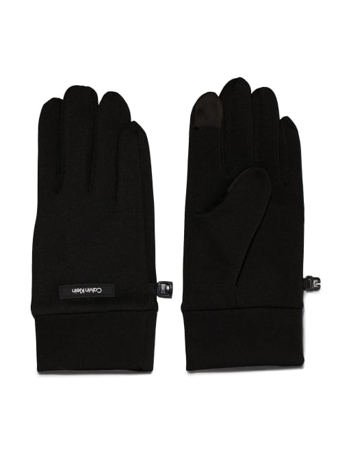 Calvin Klein Neoprene Touchscreen Gloves in CK Black