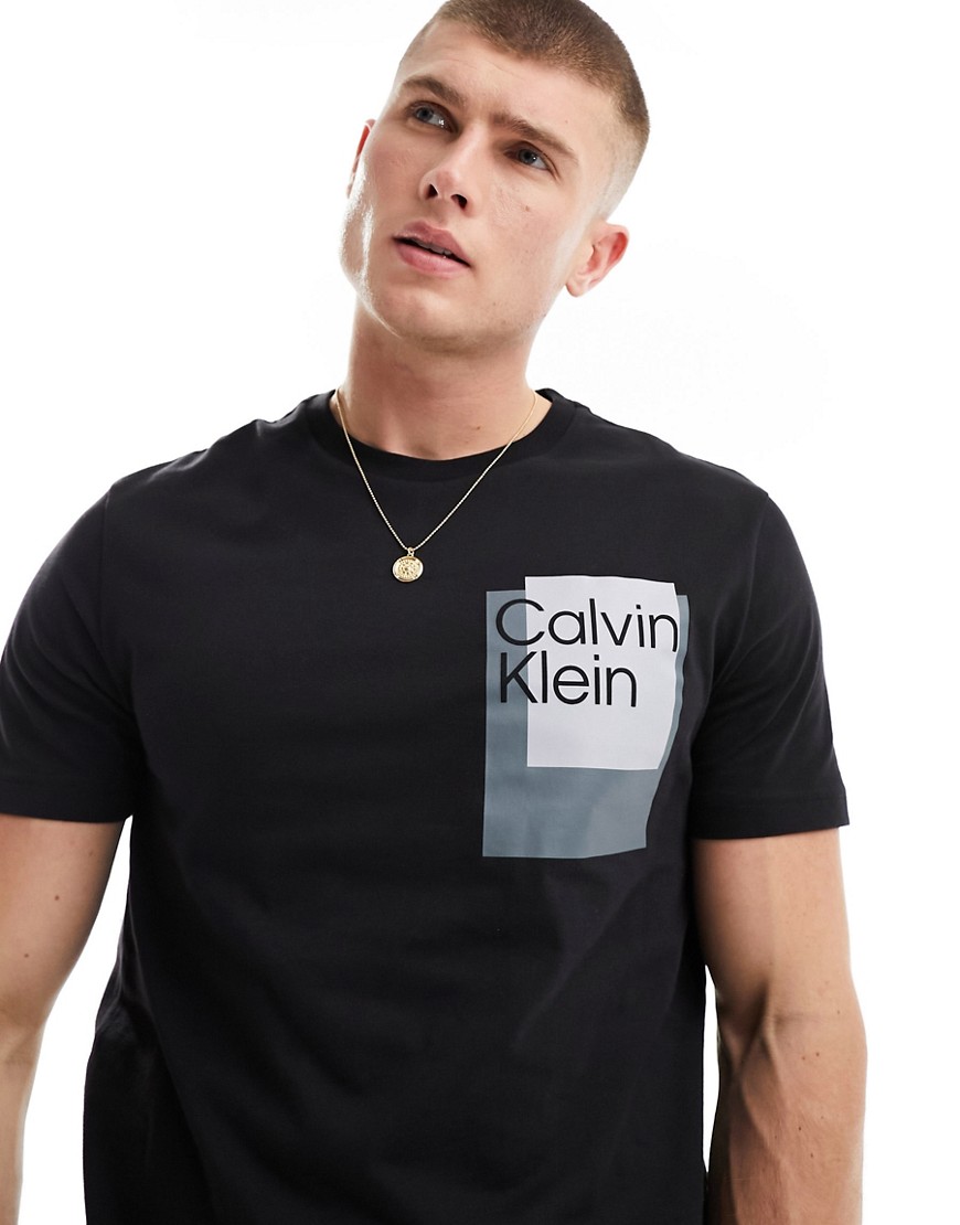 Calvin Klein overlay box logo t-shirt in black