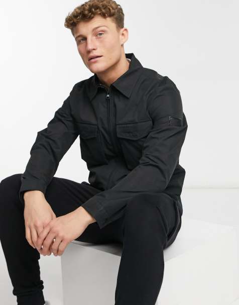 Calvin Klein overshirt with chest pockets in black - view 1