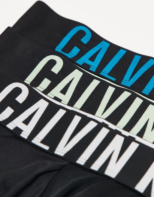 Calvin Klein - pack de 3 calzoncillos de microfibra Intense Power en negro con cinturillas con logo de color, 4 de 5