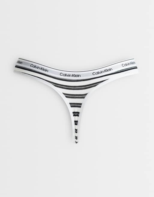 Calvin Klein - pack de 5 tangas Icon Logo en negro/rayas/gris/rosa, 2 de 3