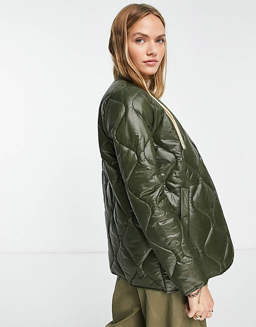 Calvin Klein padded liner jacket in khaki