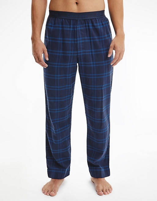 Calvin Klein pajama bottoms in blue check | ASOS