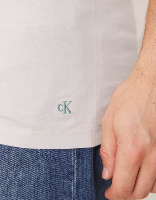 Calvin Klein - Pakke med 3 kortærmede T-shirts i marineblå/grå/blå, 3 af 4