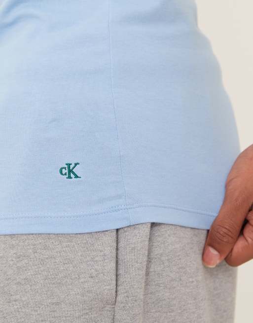Calvin Klein - Pakke med 3 kortærmede T-shirts i sort/grøn/lyseblå, 5 af 5