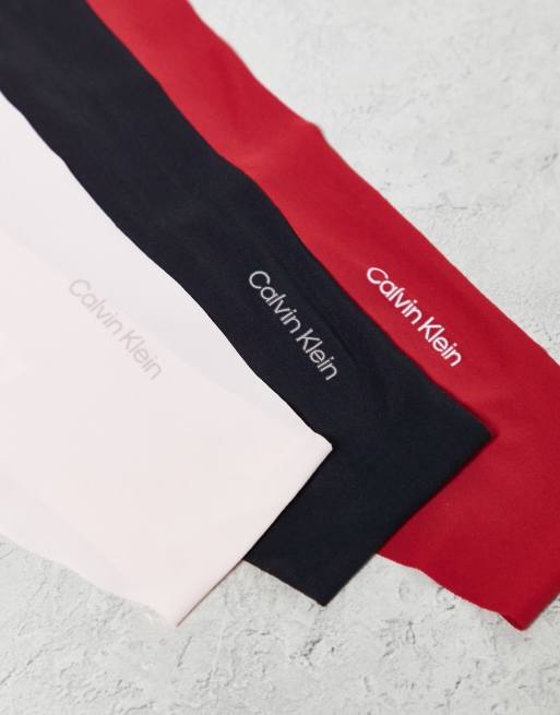 Calvin Klein - Pakke med 3 par beige/sorte/røde usynlige G-strenge i mikrofiber, 2 af 3