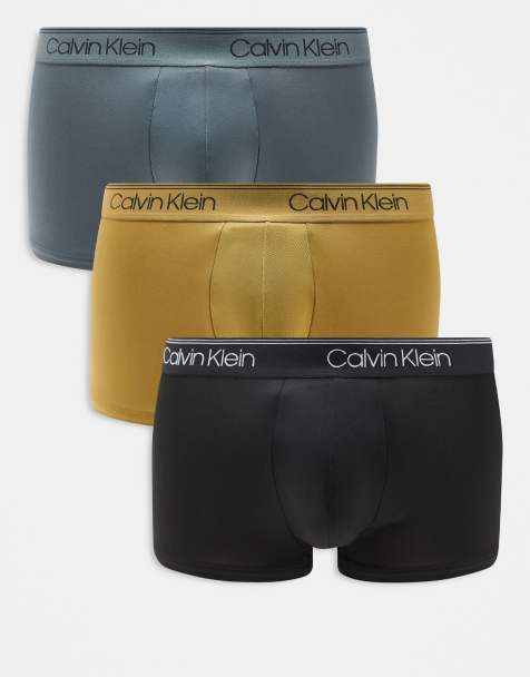 Calvin Klein - Pakke med 3 par boksershorts med stretch og lav talje i blå/kakigrøn/sort - view 1