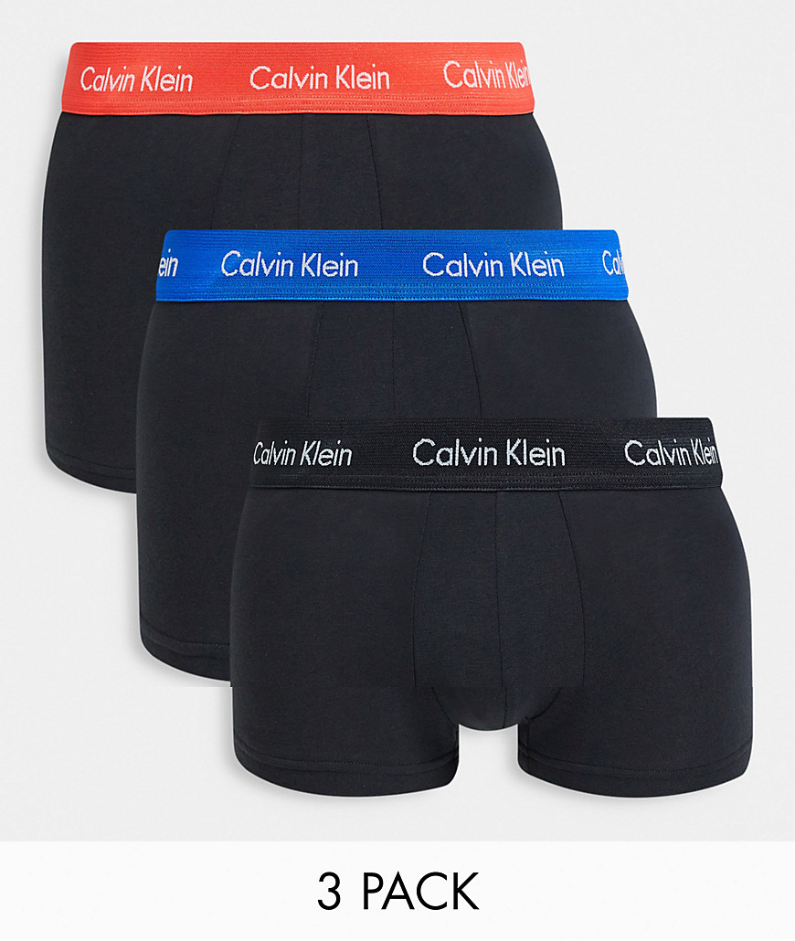 Calvin Klein - Pakke med 3 par lavtaljede boksershorts i sort med kontrast-taljebånd