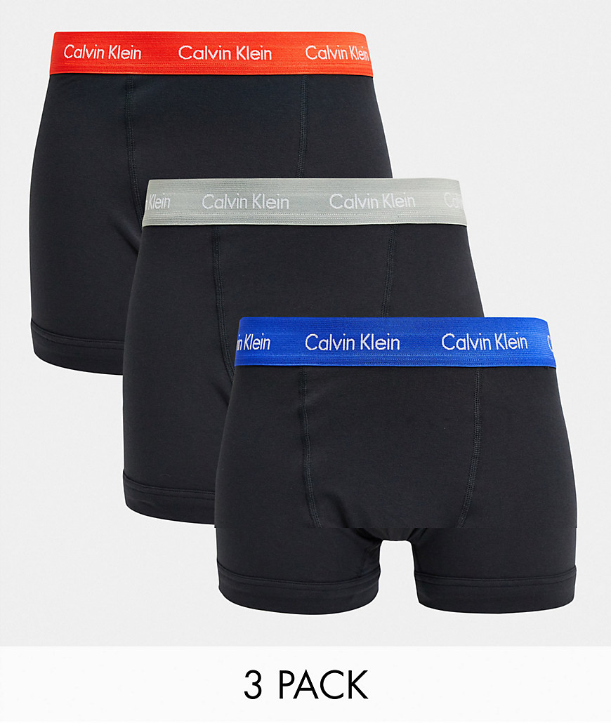 Calvin Klein - Pakke med 3 par sorte boksershorts i bomuld med stretch