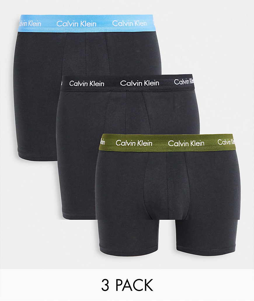 Calvin Klein - Pakke med 3 par sorte boksershorts med kontrasterende taljebånd