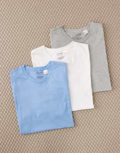Calvin Klein - Pakke med 3 T-shirts i hvid/blå/grå bomuld - view 1