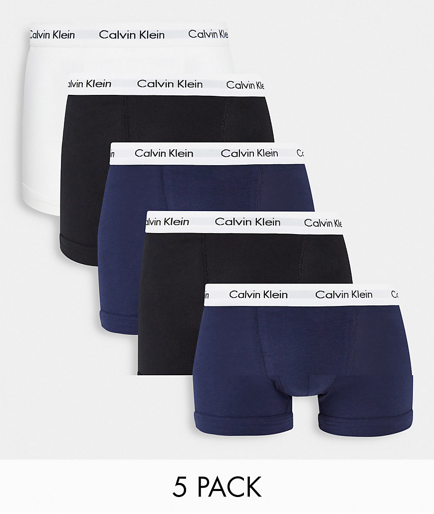 Calvin Klein - Pakke med 5 par boksershorts i sort, blå og hvid-Multifarvet