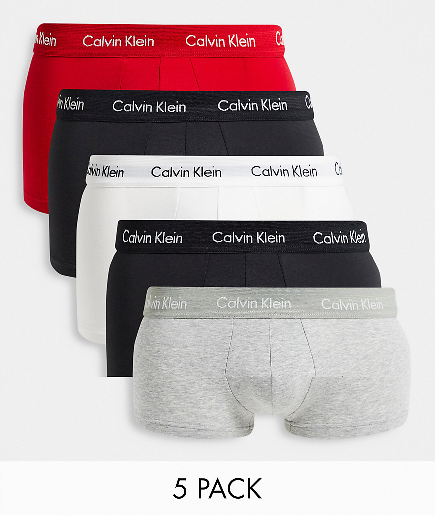 Calvin Klein - Pakke med 5 par boksershorts i sort/rød/grå/hvid-Multifarvet