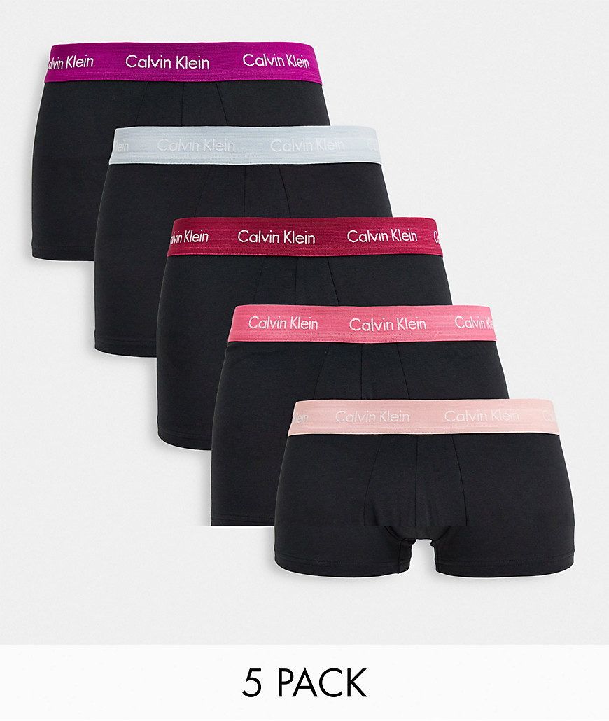 Calvin Klein - Pakke med 5 par sorte boksershorts i bomuld med stretch
