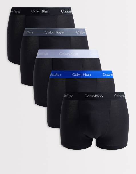 Calvin Klein - Pakke med 5 par sorte boksershorts med farvede taljebånd i mikrofiber med stretch - view 1