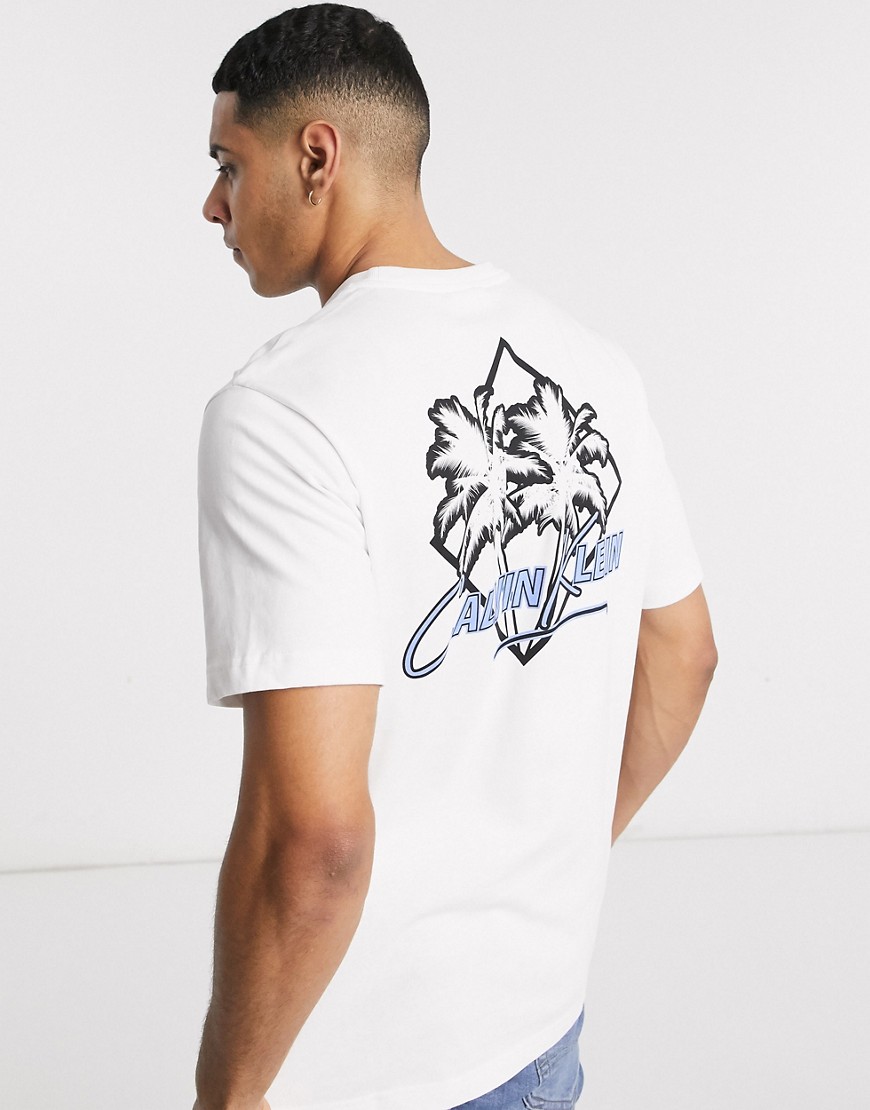 Calvin Klein palm back print t-shirt in white