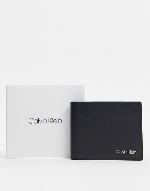 Calvin Klein Panache slim 5CC leather wallet in black