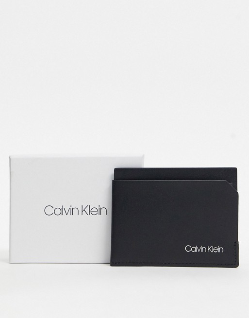 Calvin Klein Panache slim leather cardholder in black