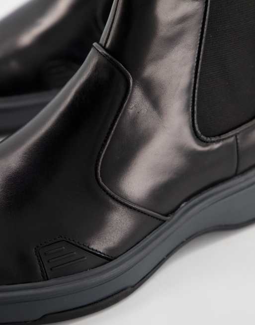 Calvin Klein - Pancho - Chelsea boots met dikke zool van zwart leer, 2 van 4