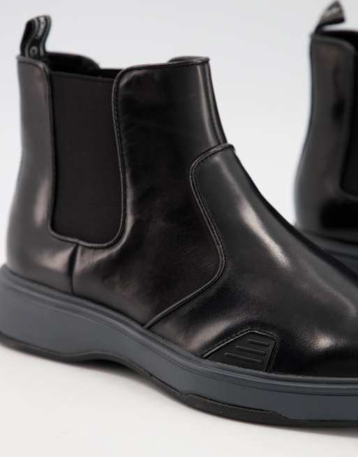 Calvin Klein - Pancho - Chelsea boots met dikke zool van zwart leer, 3 van 4