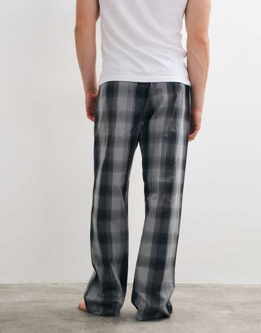 Calvin Klein pantalon de pyjama en coton à carreaux noirs et gris, 5 de 5