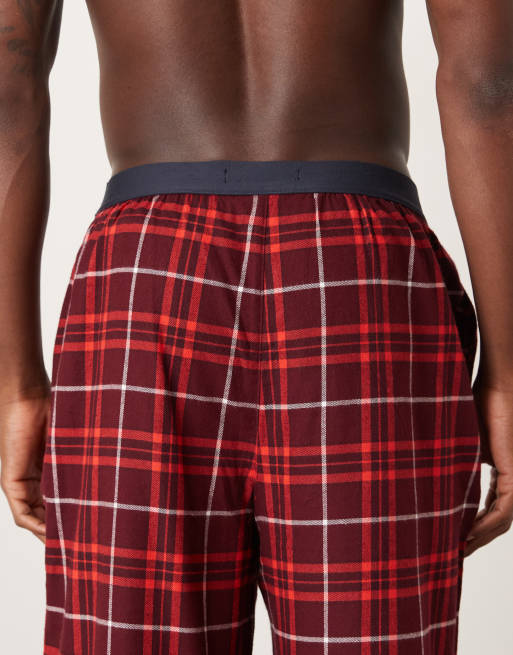 Calvin Klein - Pantalon de pyjama en coton à grands carreaux - Rouge intense, 4 de 5
