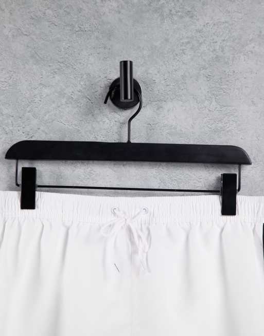 Calvin Klein - Pantaloncini da bagno bianchi con coulisse e logo laterale, 3 di 4