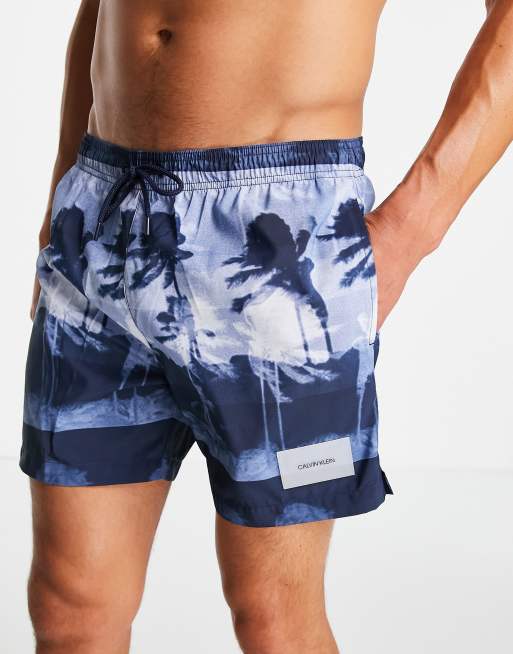 Calvin Klein - Pantaloncini da bagno medi blu uragano con coulisse