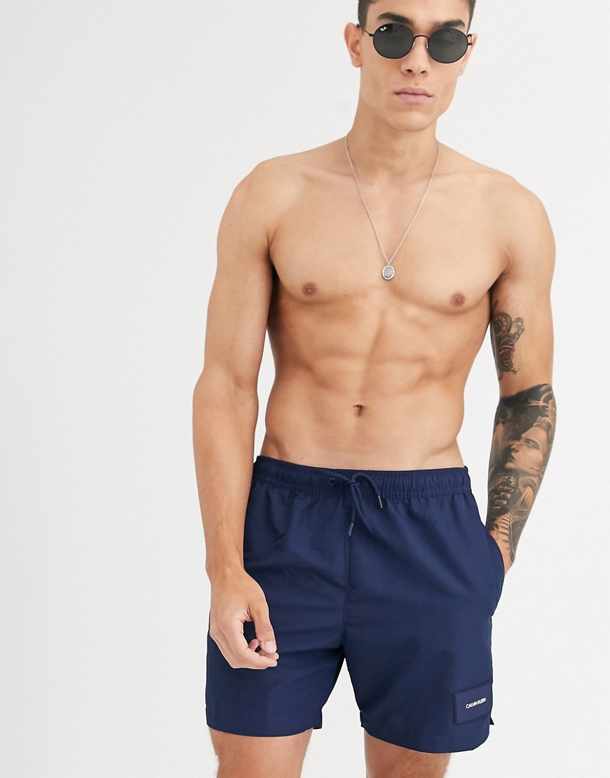 Calvin Klein - Pantaloncini da bagno medi con coulisse-Blu