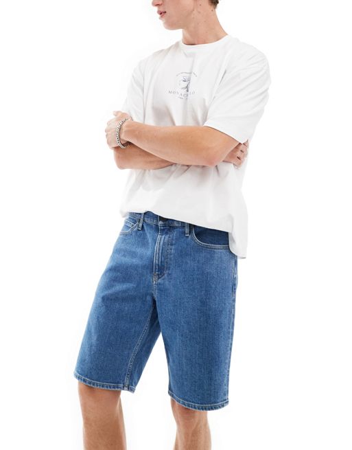 Calvin Klein - Pantaloncini di jeans lavaggio medio