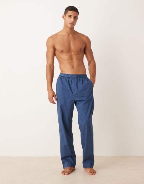 Calvin Klein - Pantaloni del pigiama in cotone blu navy scuro - view 1