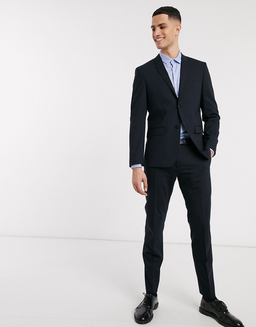 Calvin Klein Paris stretch wool suit trousers-Navy