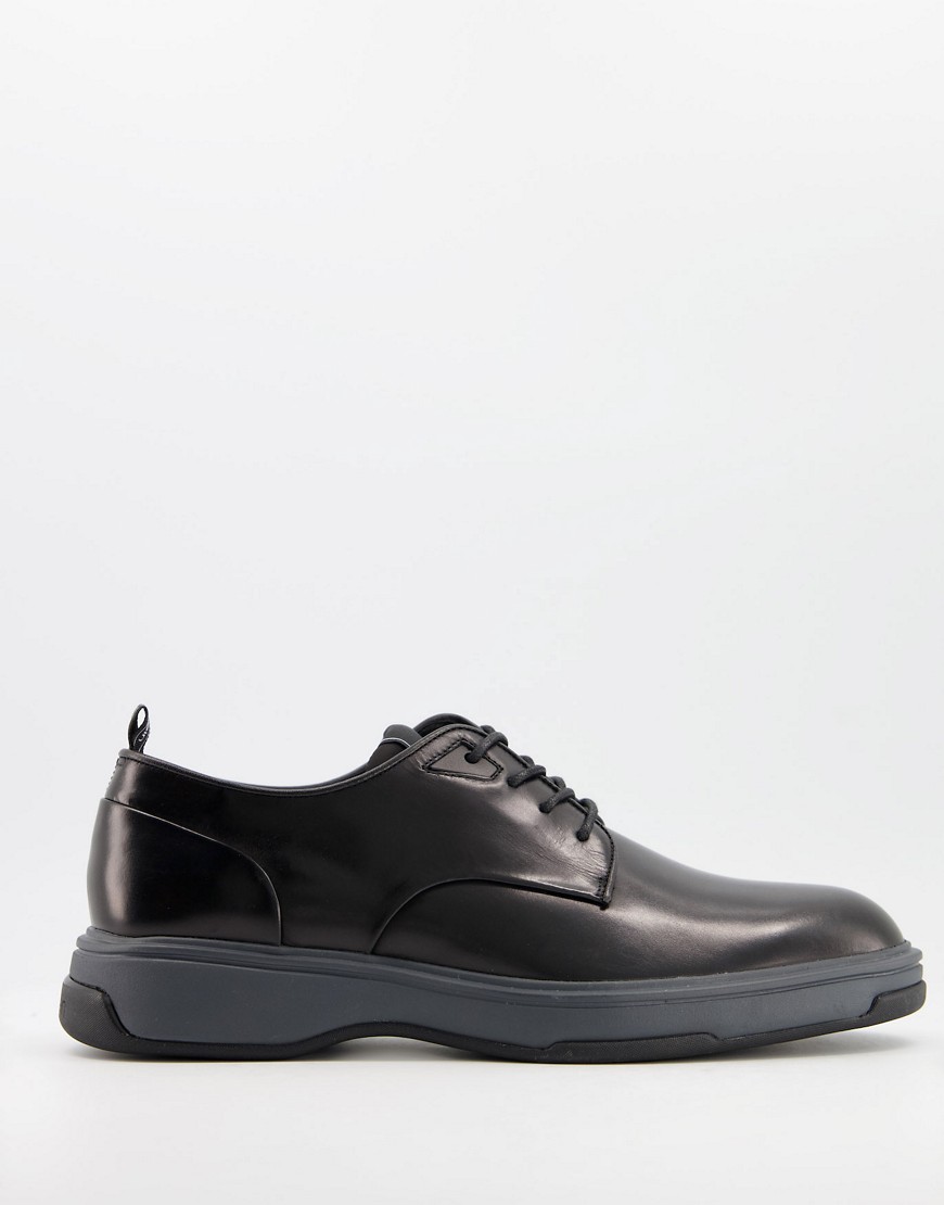 Calvin Klein pasiley lace up shoes in black leather
