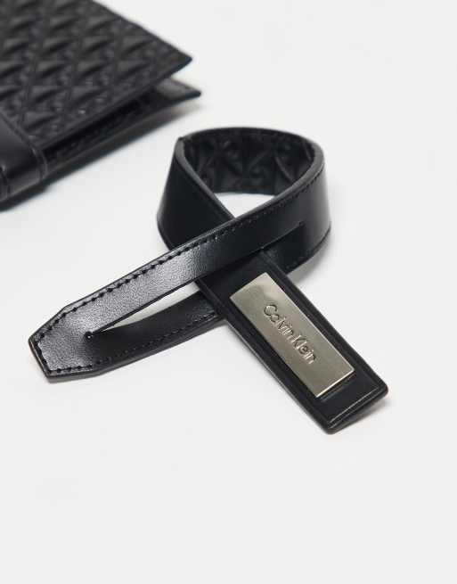 Calvin Klein passport + luggage tag gift set in black, 2 of 3