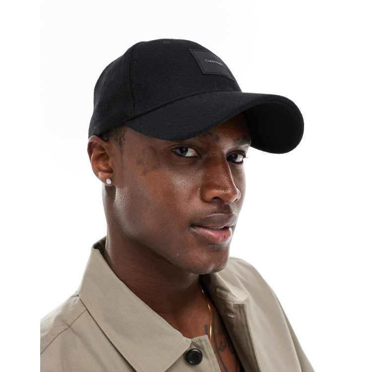 Calvin Klein patch logo cap in black ASOS