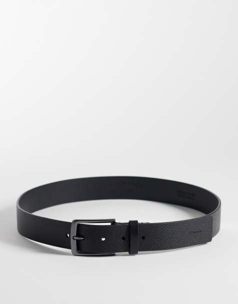 Calvin Klein pebble buckle belt 35mm in black - view 1